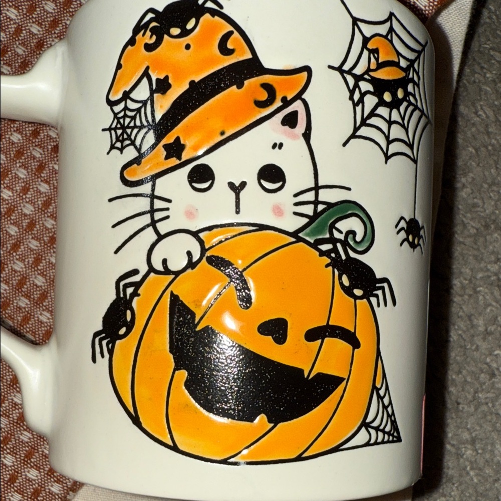 Festive Halloween Cat Mug-NWOT